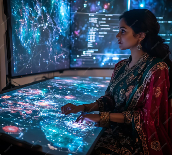 Indian NEET aspirant studying with AI dashboards